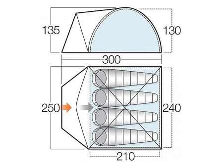 Vango Alpha 400 Camping Sleeping Tent Hiking Outdoor 4 Person 5.1kg 0